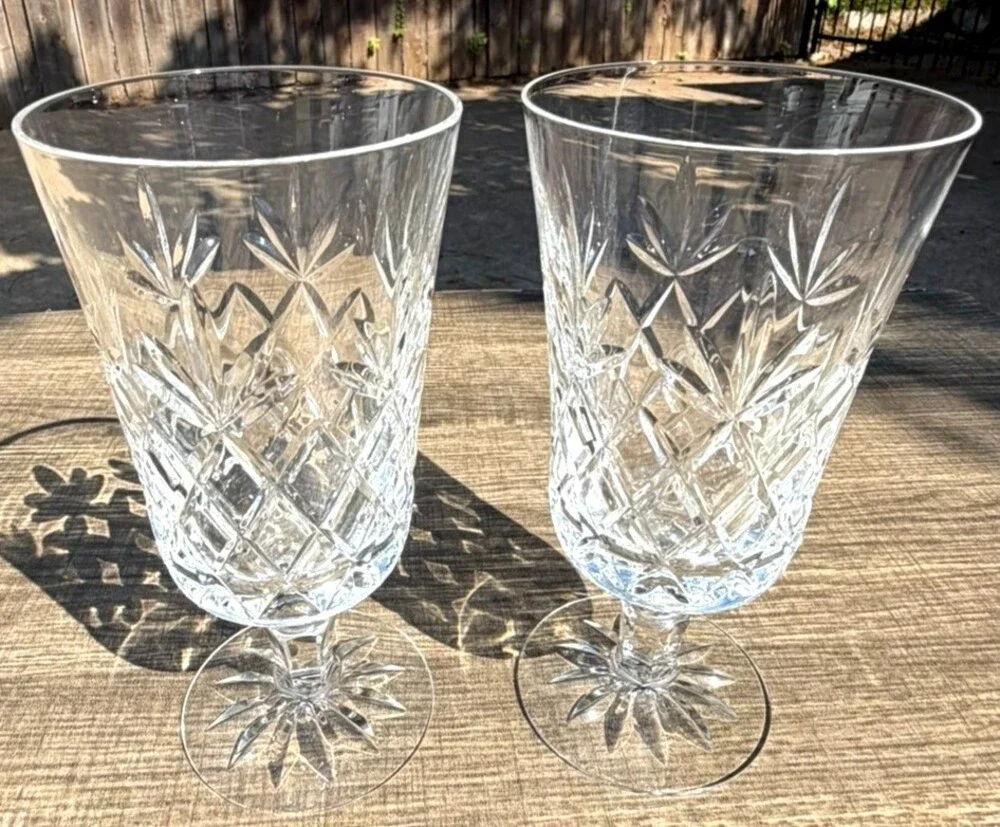 Lenox Charleston Crystal Iced Tea Glasses 6.75
